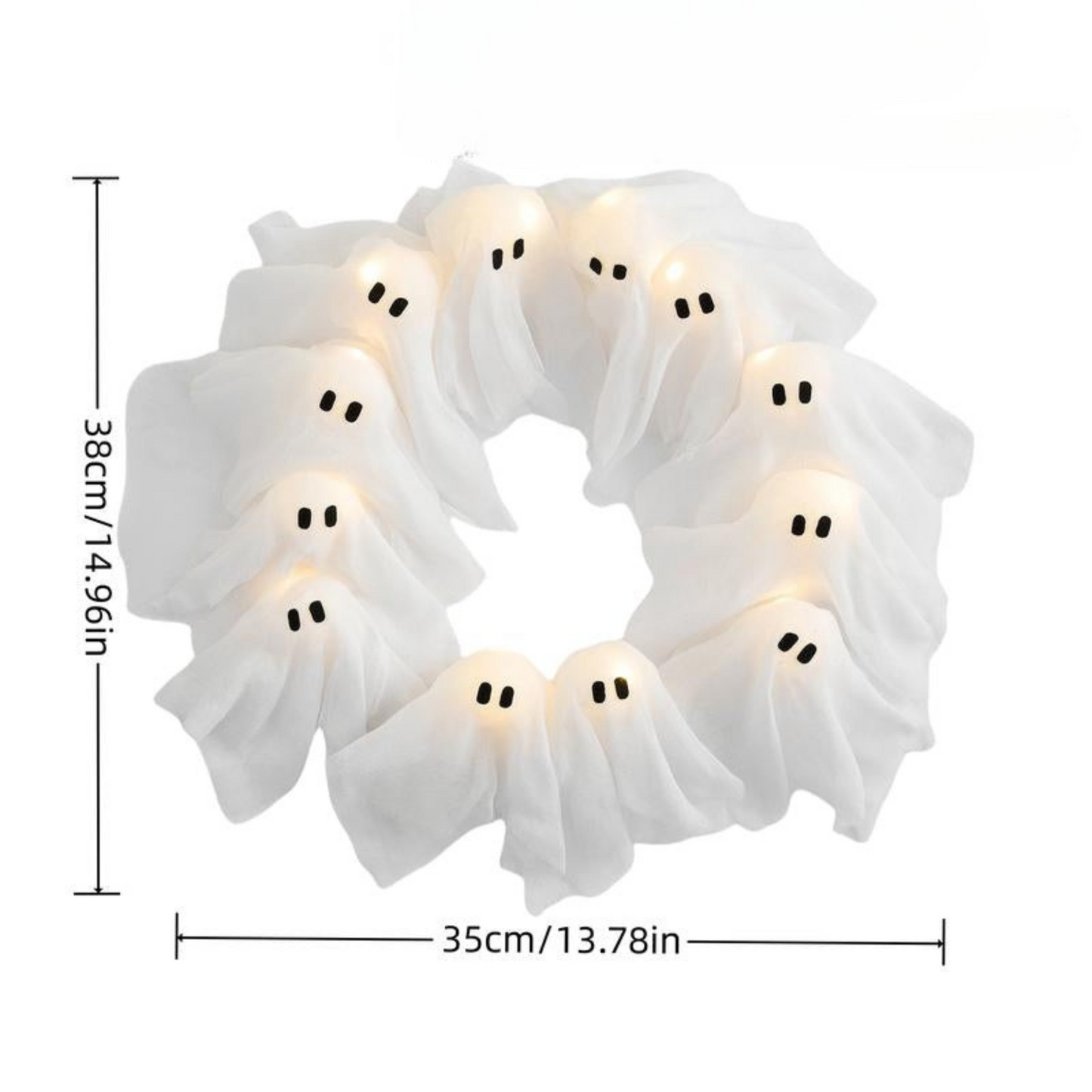 Lit Ghosts Wreath 🎃